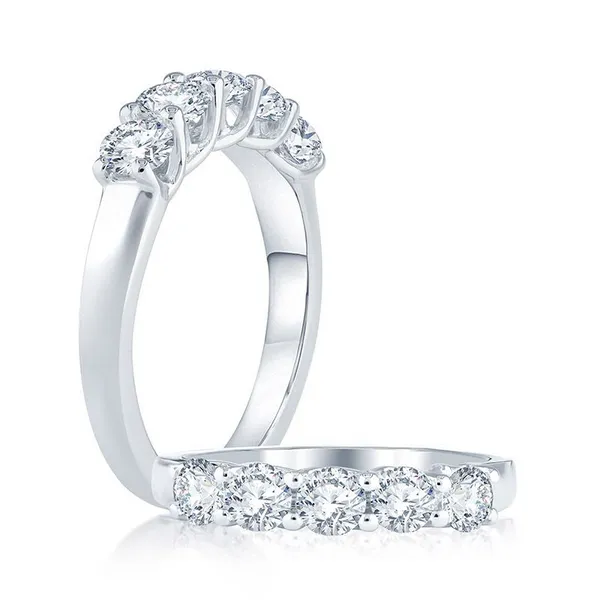 14K White Gold 1.0CTW IJ,I1 5Stone Diamond Trellis Band Gary J. Long Jewelers Stockton, CA