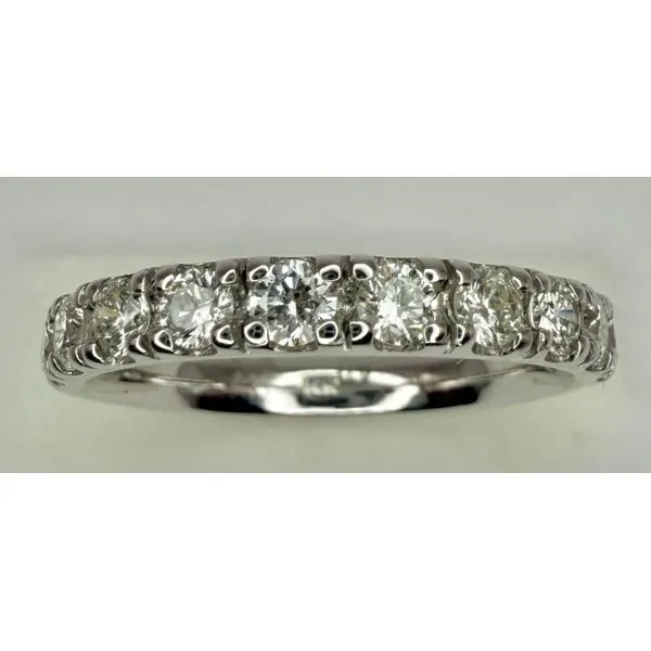 14K White Gold Diamond Shared Prong Wedding Band Gary J. Long Jewelers Stockton, CA