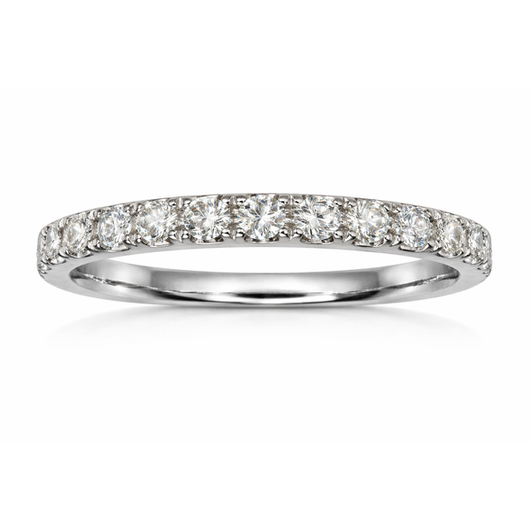 PLATINUM SHARED PRONG DIAMOND WEDDING BAND Gary J. Long Jewelers Stockton, CA