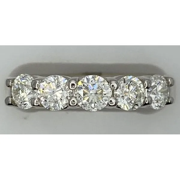 14K White Gold 5-Stone Diamond Band Gary J. Long Jewelers Stockton, CA