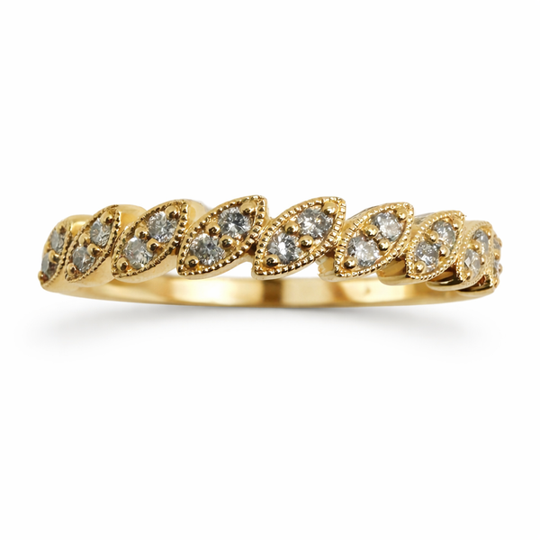 14K Yellow Gold Marquise Diamond Wedding Band Gary J. Long Jewelers Stockton, CA