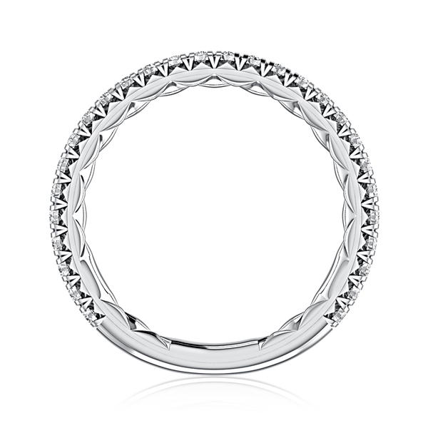 14K White Gold Diamond Wedding Band Image 3 Gary J. Long Jewelers Stockton, CA