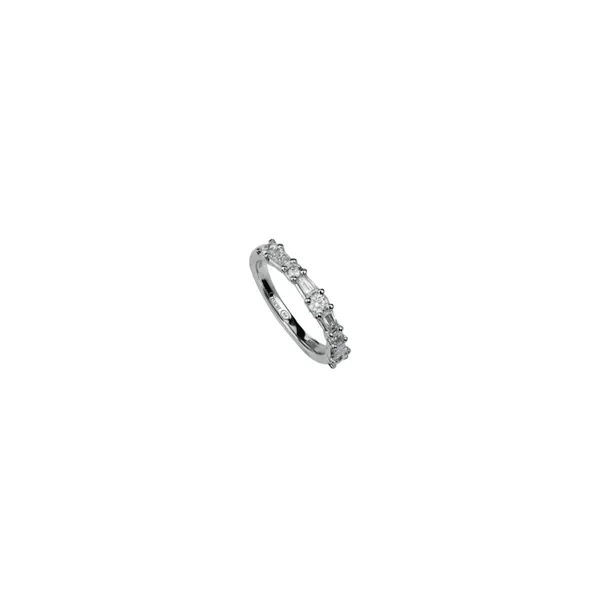 14K White Gold .80TW Crisscut Tapered Baguette / Round Alternating Diamond Band - G,VS Gary J. Long Jewelers Stockton, CA