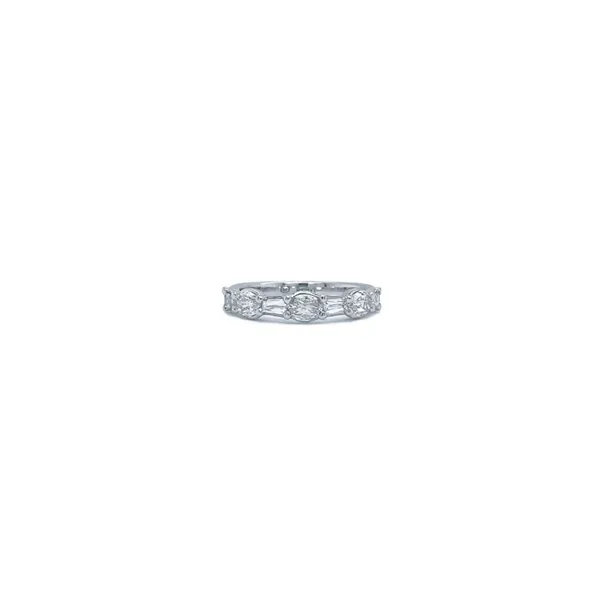 14K White Gold .92TW Crisscut L'Amour / Baguette Alternating Diamond Band Gary J. Long Jewelers Stockton, CA