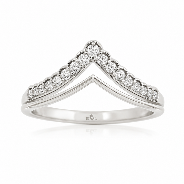 14K White Gold .20ctw Chevron Diamond Band Gary J. Long Jewelers Stockton, CA