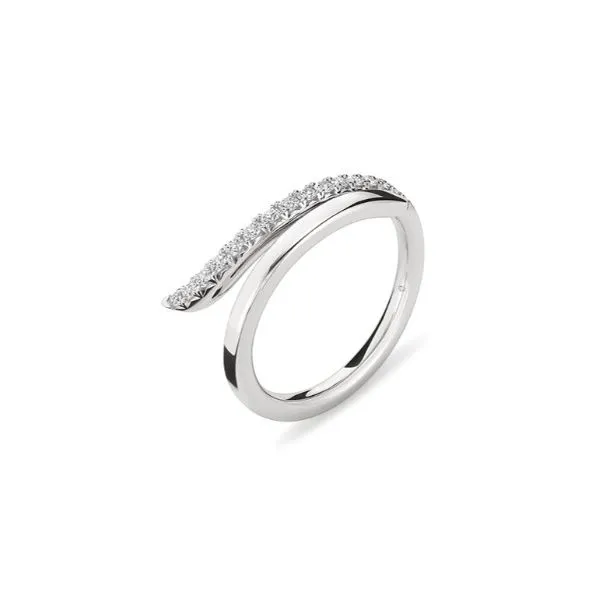 18K White Gold Vela French Cut Pave Diamond Ring Gary J. Long Jewelers Stockton, CA