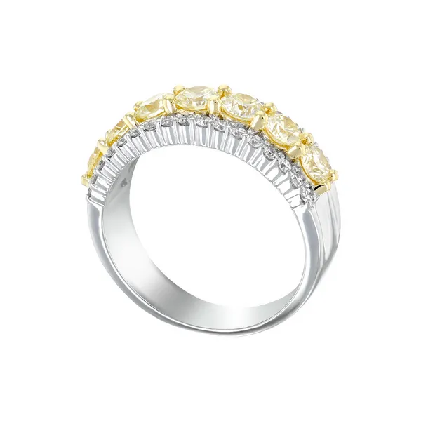 14Kt White and Yellow Diamond Band Image 2 Gary J. Long Jewelers Stockton, CA