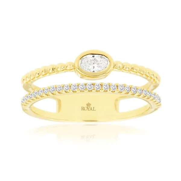 14KY .30TW OVAL / ROUND DIAMOND SPLIT TOP FASHION RING Gary J. Long Jewelers Stockton, CA