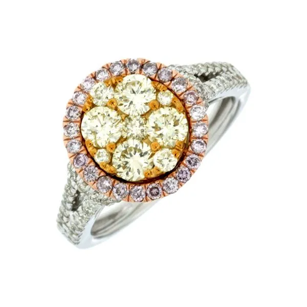 14K YELLOW / PINK / WHITE DIAMOND CLUSTER RING Gary J. Long Jewelers Stockton, CA