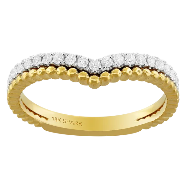 18K Tricolor Diamond V Rope Band Fashion Ring Gary J. Long Jewelers Stockton, CA