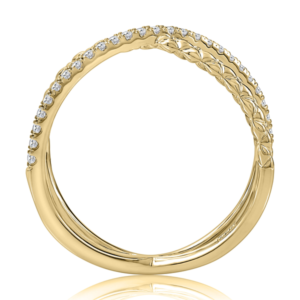 14K Yellow Gold Diamond Quilted Fashion Ring Image 3 Gary J. Long Jewelers Stockton, CA