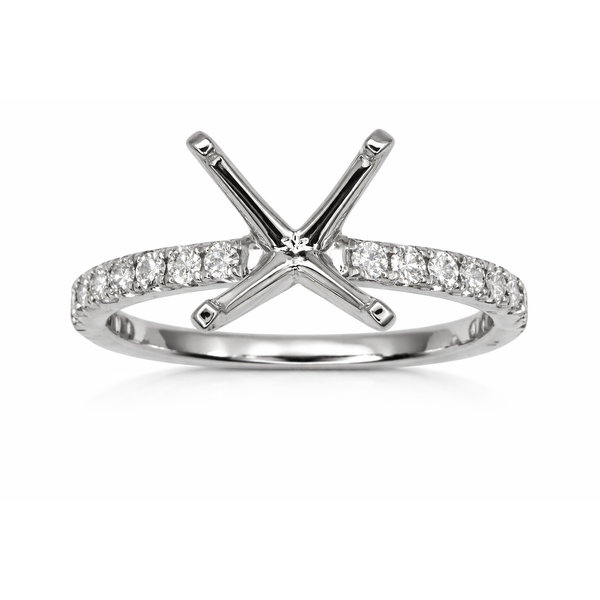 14KW SHARED PRONG DIAMOND SEMI-MOUNT Gary J. Long Jewelers Stockton, CA