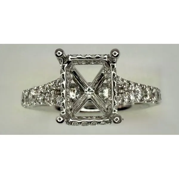 PLATINUM DIAMOND ACCENTED SEMI-MOUNT - APPROX 9x7 CENTER Gary J. Long Jewelers Stockton, CA