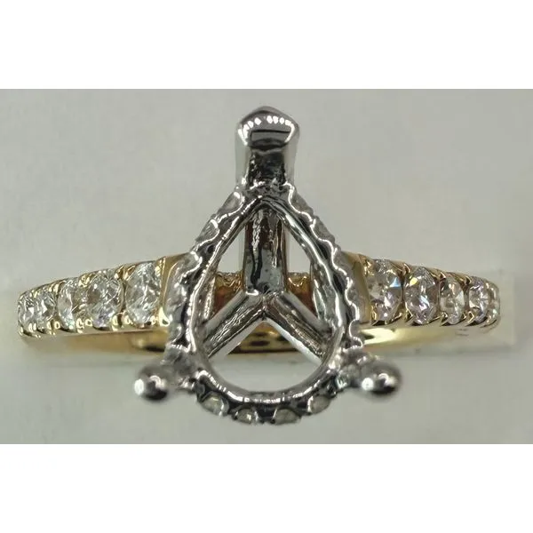 14K Tricolor Gold Accented Diamond Semi-Mount Ring Gary J. Long Jewelers Stockton, CA