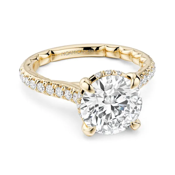 14K Yellow Gold Bead Set Hidden Halo Diamond Semi-Mount Ring Gary J. Long Jewelers Stockton, CA