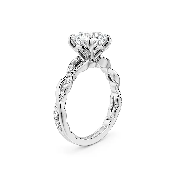 14K White Gold Twist Diamond Semi-Mount Ring Image 2 Gary J. Long Jewelers Stockton, CA