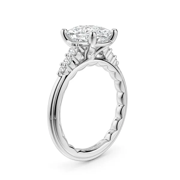 14K White Gold Elongated Cushion Diamond Semi-Mount Ring Image 2 Gary J. Long Jewelers Stockton, CA