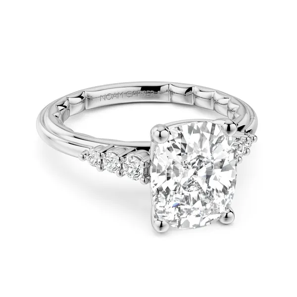 14K White Gold Elongated Cushion Diamond Semi-Mount Ring Gary J. Long Jewelers Stockton, CA