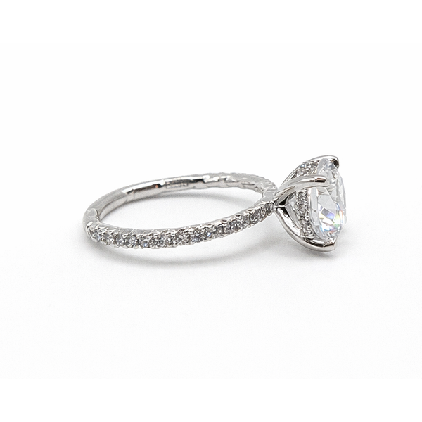 14K White Gold Hidden Halo Diamond Semi-Mount Ring Image 2 Gary J. Long Jewelers Stockton, CA