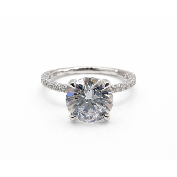 14K White Gold Hidden Halo Diamond Semi-Mount Ring Gary J. Long Jewelers Stockton, CA