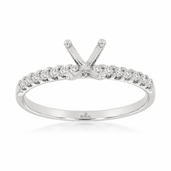 14K White Gold .21ctw Diamond Semi-Mount Engagement Ring Gary J. Long Jewelers Stockton, CA