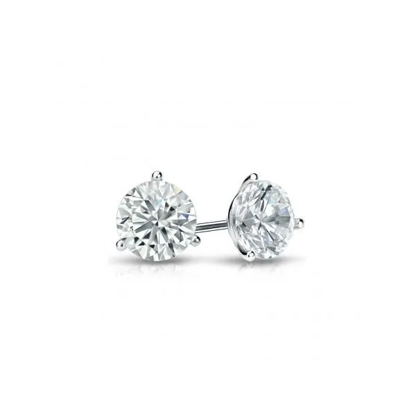 14K White Gold Diamond Stud Earrings Gary J. Long Jewelers Stockton, CA