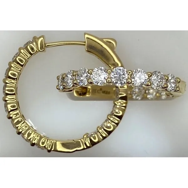 14K Yellow Gold Lab Grown Diamond Hoop Earrings Gary J. Long Jewelers Stockton, CA