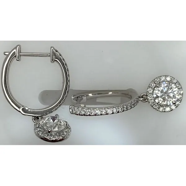14K White Gold Lab Grown Diamond Dangle Earrings Gary J. Long Jewelers Stockton, CA