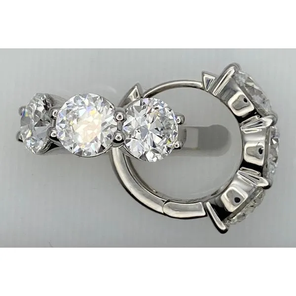14K White Gold Lab Grown Diamond Huggie Earrings Gary J. Long Jewelers Stockton, CA
