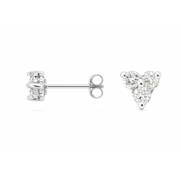 14KW DIAMOND CLUSTER STUD EARRINGS Gary J. Long Jewelers Stockton, CA