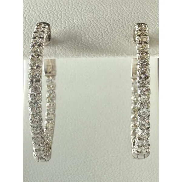 14KW DIAMOND INSIDE OUTSIDE HOOP EARRINGS Gary J. Long Jewelers Stockton, CA