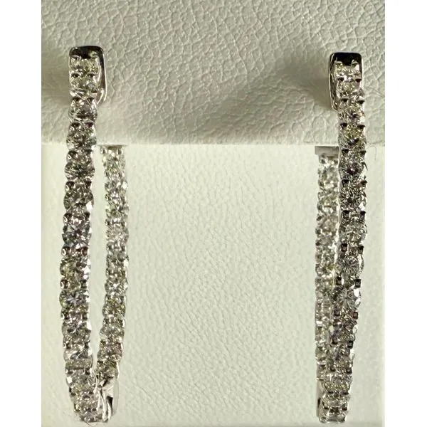 14KW DIAMOND INSIDE OUTSIDE HOOP EARRINGS Gary J. Long Jewelers Stockton, CA