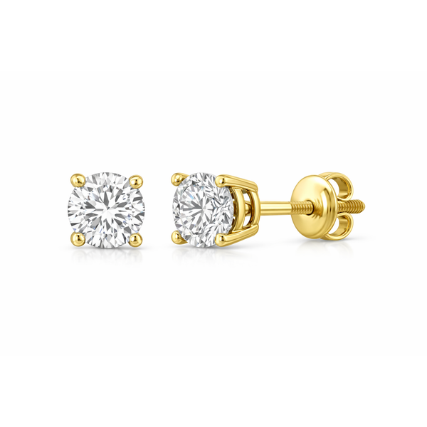 14KY 1.05TW ROUND DIAMOND STUD EARRINGS Gary J. Long Jewelers Stockton, CA