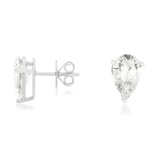 14KW LAB GROWN PEAR SHAPE DIAMOND STUD EARRINGS Gary J. Long Jewelers Stockton, CA