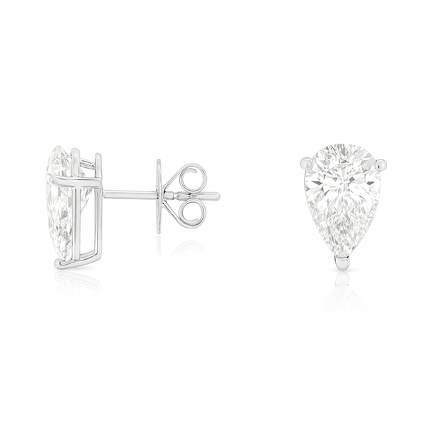 14KW LAB GROWN PEAR SHAPE DIAMOND STUD EARRINGS Gary J. Long Jewelers Stockton, CA