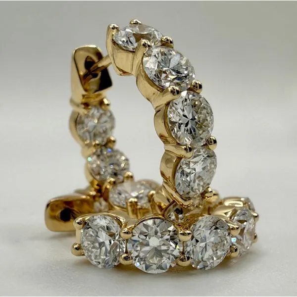 14KW LAB GROWN ROUND DIAMOND HOOP EARRINGS Gary J. Long Jewelers Stockton, CA