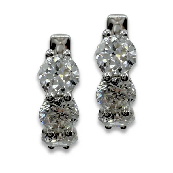 14KW LAB GROWN ROUND DIAMOND SMALL HOOP EARRINGS Gary J. Long Jewelers Stockton, CA