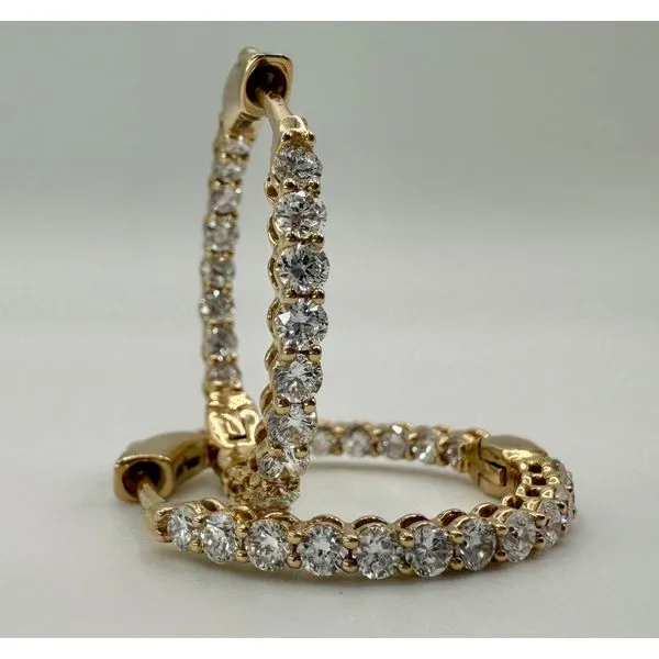 14KY LAB GROWN ROUND DIAMOND INSIDE OUT HOOP EARRINGS Gary J. Long Jewelers Stockton, CA