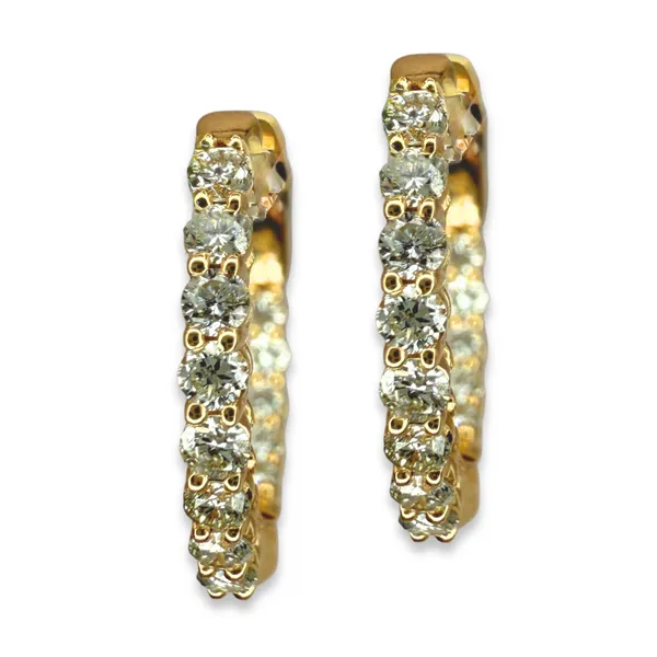 14KY LAB GROWN ROUND DIAMOND INSIDE OUT HOOP EARRINGS Gary J. Long Jewelers Stockton, CA