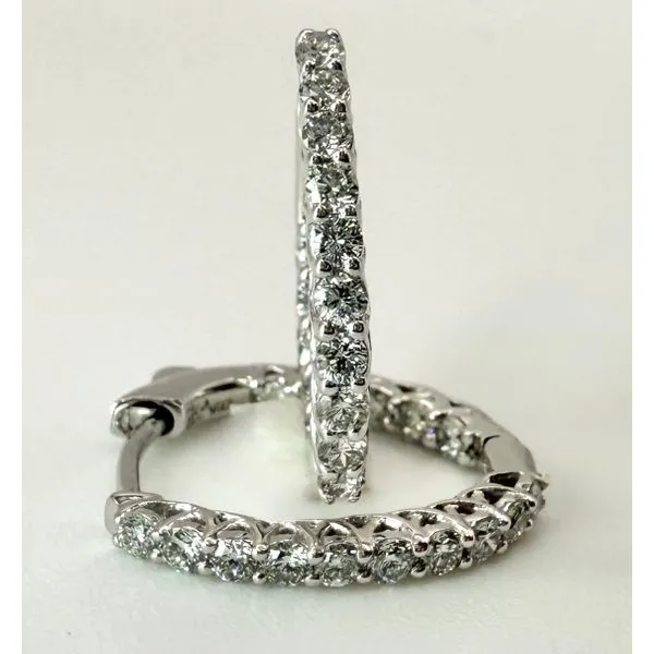 14KW LAB GROWN ROUND DIAMOND INSIDE OUT OVAL SHAPE HOOP EARRINGS Gary J. Long Jewelers Stockton, CA
