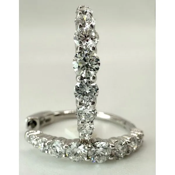 14KW LAB GROWN ROUND DIAMOND HOOP EARRINGS Gary J. Long Jewelers Stockton, CA