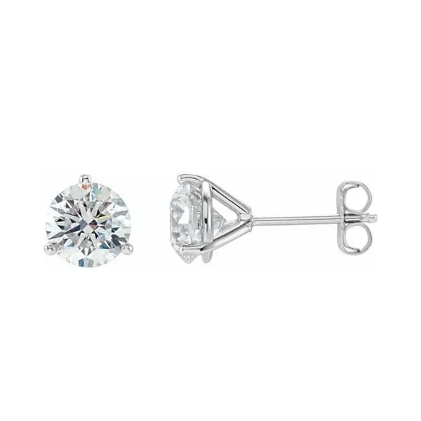 14K White Gold Lab Grown Diamond Stud Earrings Gary J. Long Jewelers Stockton, CA