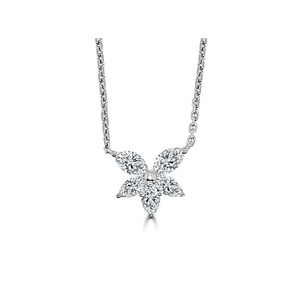 14K White Gold Marquise Diamond Pendant Gary J. Long Jewelers Stockton, CA