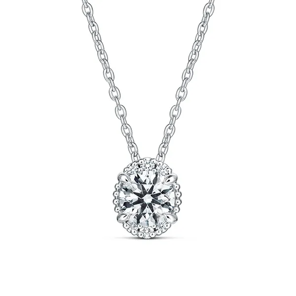 18K White Gold Ellipse Diamond Pendant Gary J. Long Jewelers Stockton, CA