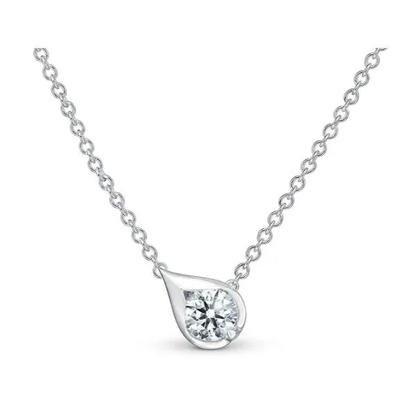 18K White Gold Hearts On Fire Lu Droplet Pendant Gary J. Long Jewelers Stockton, CA