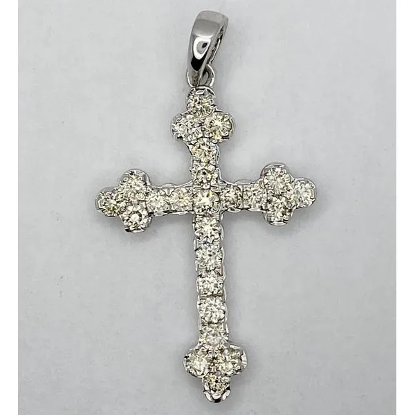 14K White Gold Diamond Cross Pendant Gary J. Long Jewelers Stockton, CA