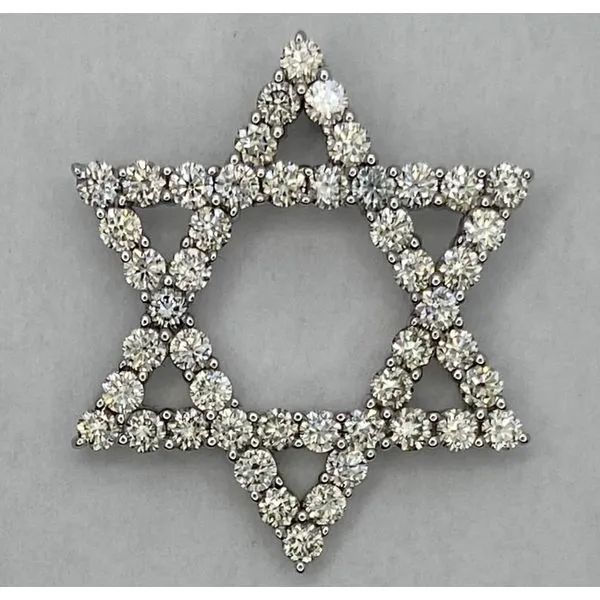 14K White Gold Diamond Star of David Pendant Gary J. Long Jewelers Stockton, CA