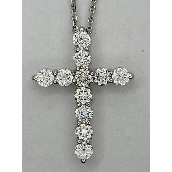 14K White Gold Diamond Cross Pendant Gary J. Long Jewelers Stockton, CA