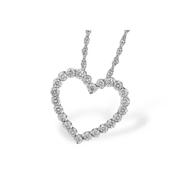 14K White Gold Diamond Heart Pendant Gary J. Long Jewelers Stockton, CA