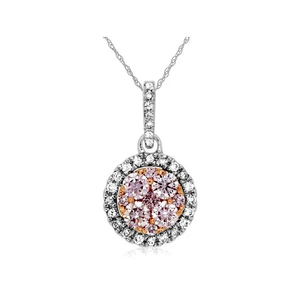 14KWR PINK / WHITE DIAMOND PENDANT Gary J. Long Jewelers Stockton, CA